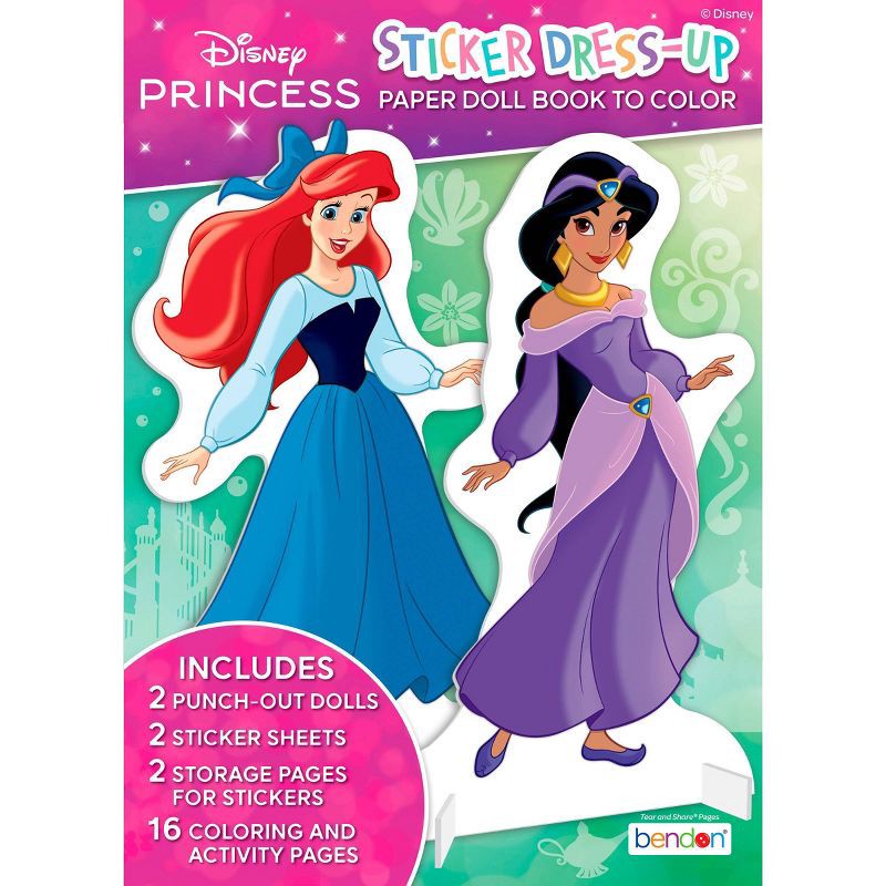 slide 1 of 5, Bendon Disney Princess Sticker Dress Up Paper Doll Book, 1 ct