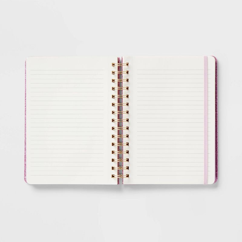 slide 3 of 4, 6"x8" Pink Glitter Spiral Notebook - up&up™, 1 ct
