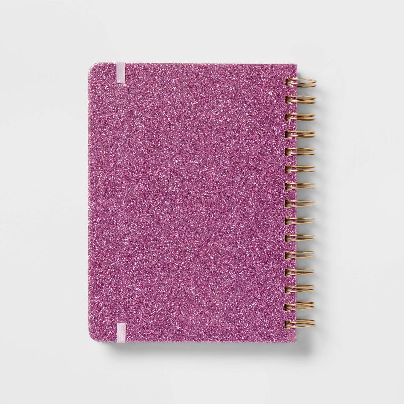 slide 4 of 4, 6"x8" Pink Glitter Spiral Notebook - up&up™, 1 ct