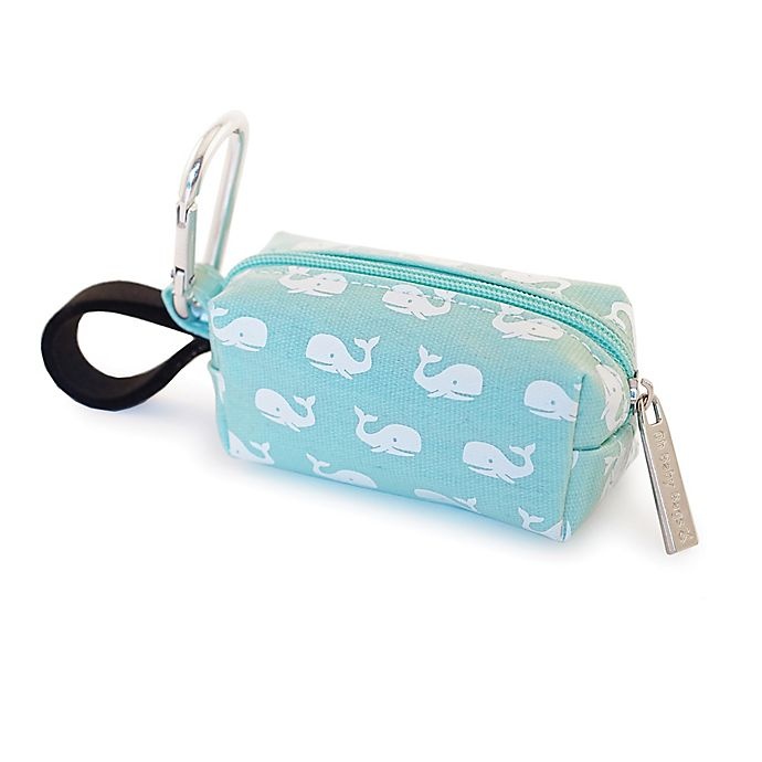 slide 1 of 3, Oh Baby Bags Clip-On Whale Wet Bag Dispenser - Sea Foam/White, 1 ct