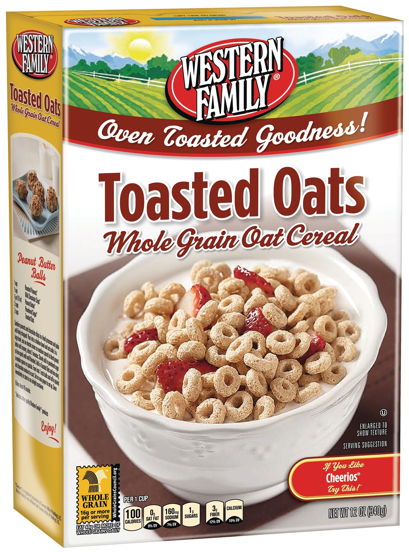 slide 1 of 1, Western Family Toasted Oat Cereal, 12 oz