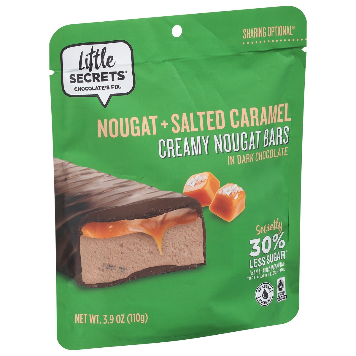 slide 4 of 9, Little Secrets Creamy Nougat + Salted Caramel Nougat Bars in Dark Chocolate 3.9 oz, 3.9 oz