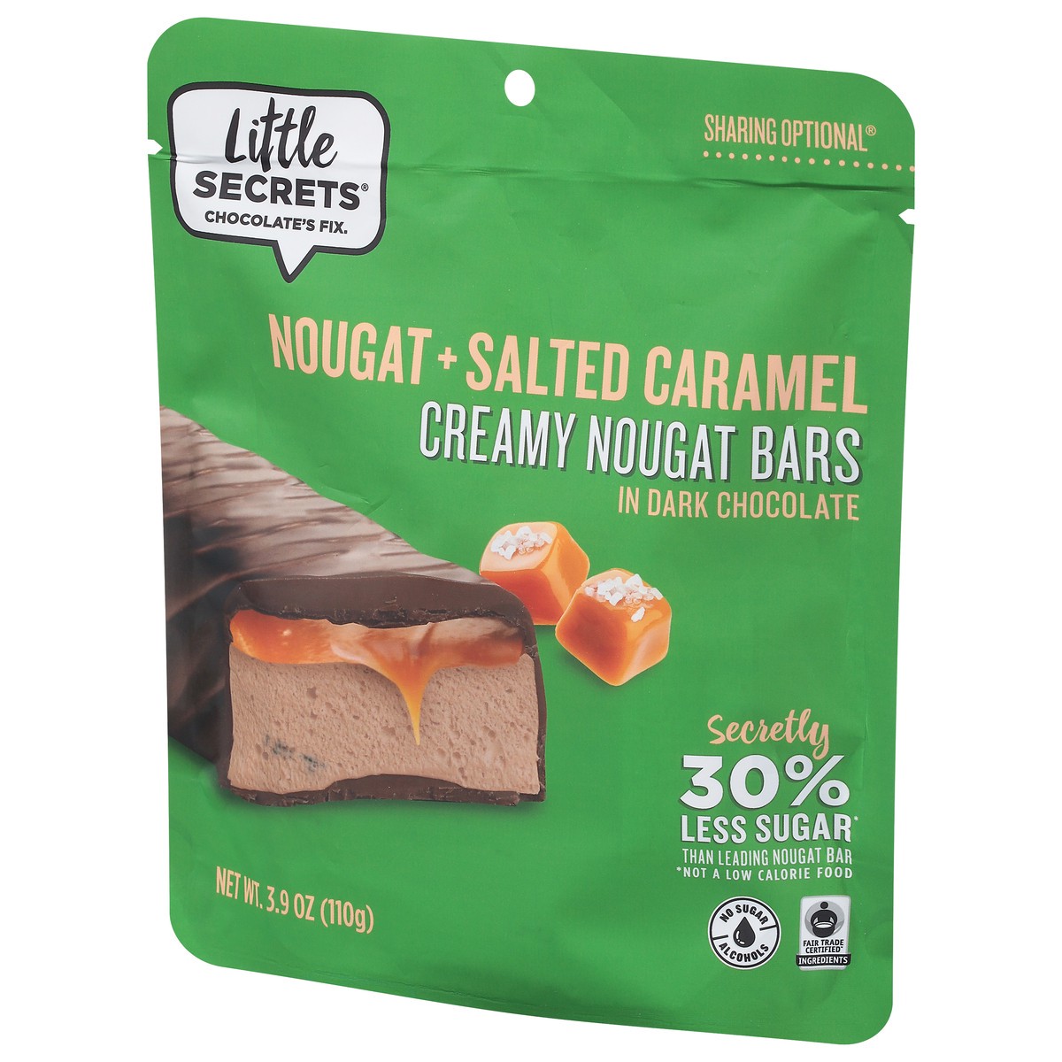slide 3 of 9, Little Secrets Creamy Nougat + Salted Caramel Nougat Bars in Dark Chocolate 3.9 oz, 3.9 oz