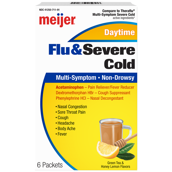 slide 1 of 3, Meijer Severe Cold, Cough, & Flu Hot Liquid Therapy, 6 ct