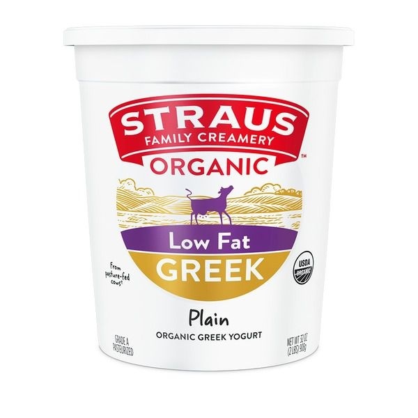 slide 1 of 1, Straus Family Creamery Lowfat Greek Yogurt, 32 oz