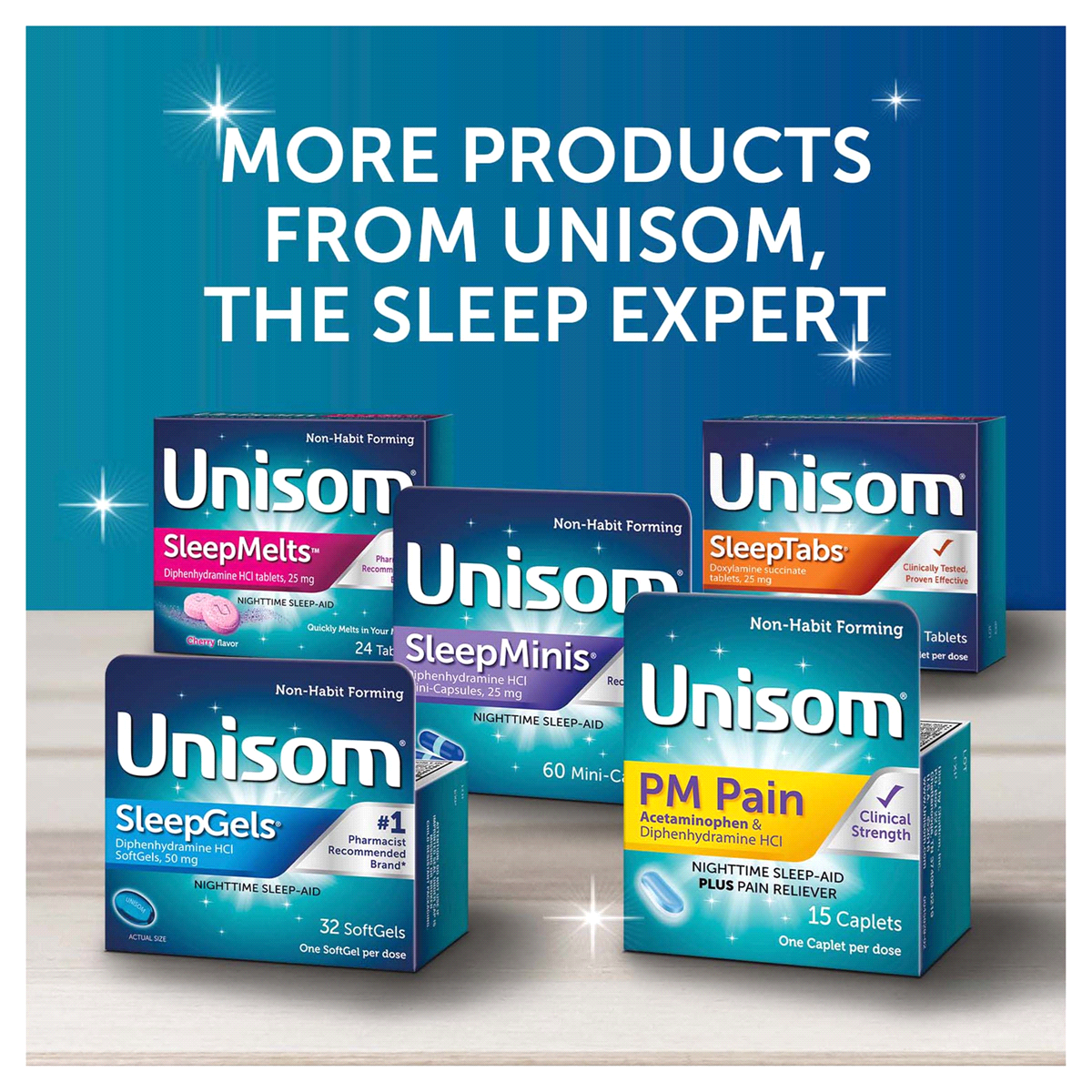 slide 5 of 29, Unisom Sleep Tabs Nighttime Sleepaid Tablets, 48 ct
