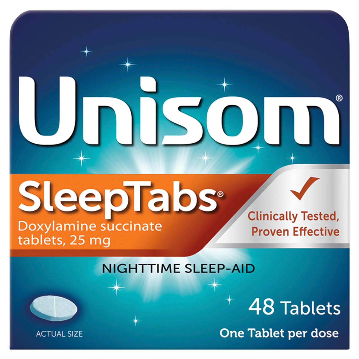 slide 1 of 1, Unisom Sleep Tabs Nighttime Sleepaid Tablets, 48 ct