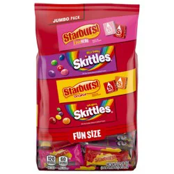 Mars SKITTLES & STARBURST Fun Size Chewy Candy Variety Bag, 32.28 Oz Jumbo Pack