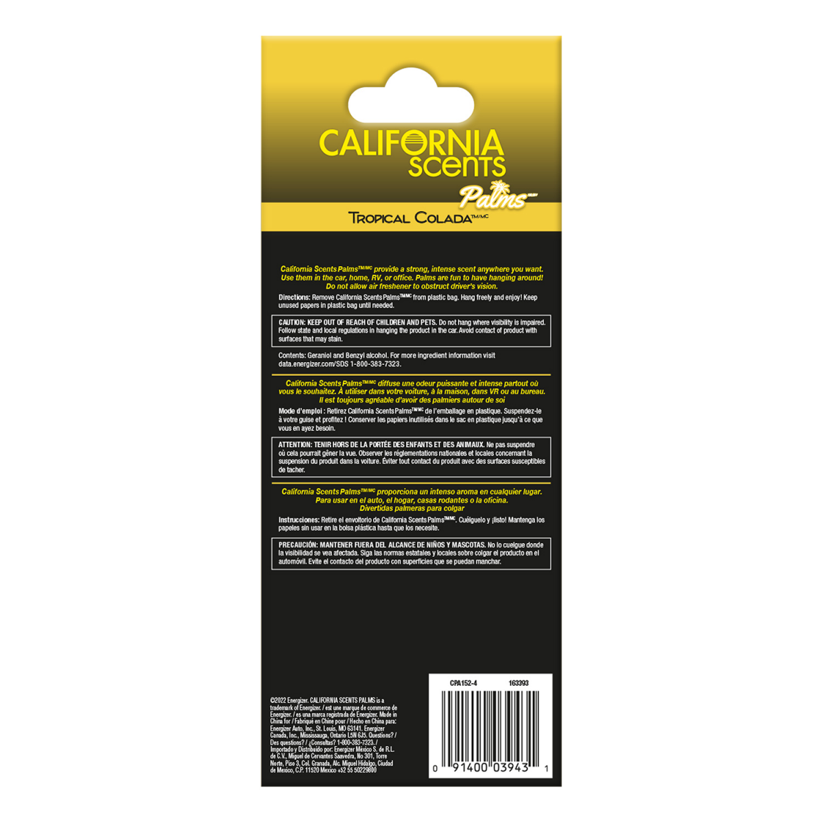 slide 2 of 2, California Scents Palms Paper Tropical Colada Air Freshener, 4 ct