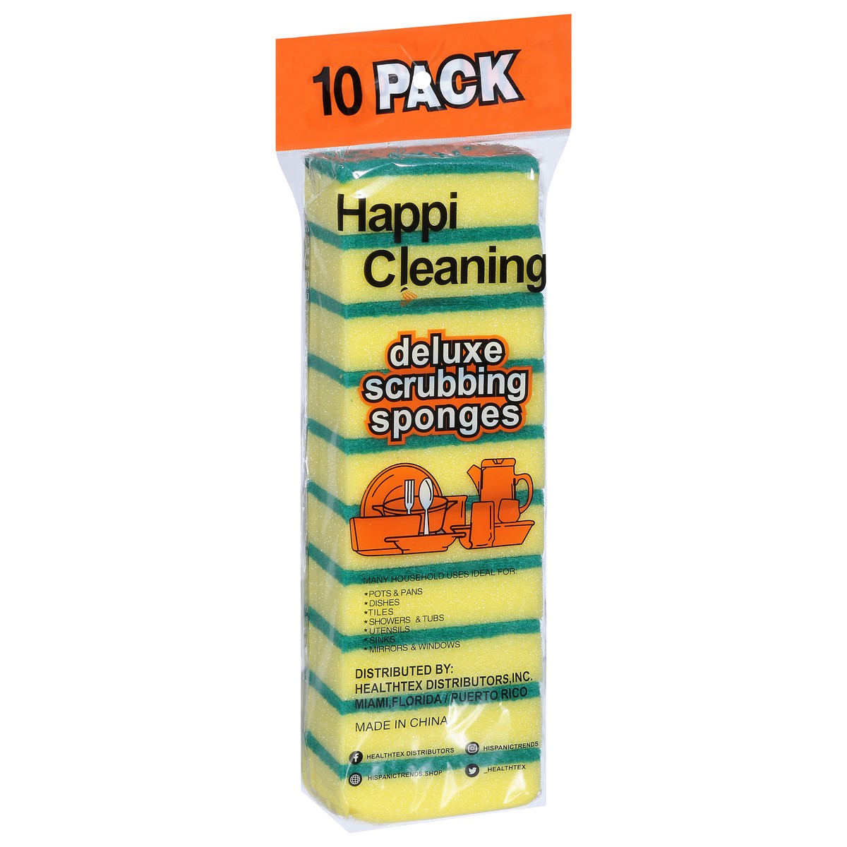 slide 3 of 13, Happi Cleaning Deluxe Scrubbing Sponges 10 ea, 10 ct