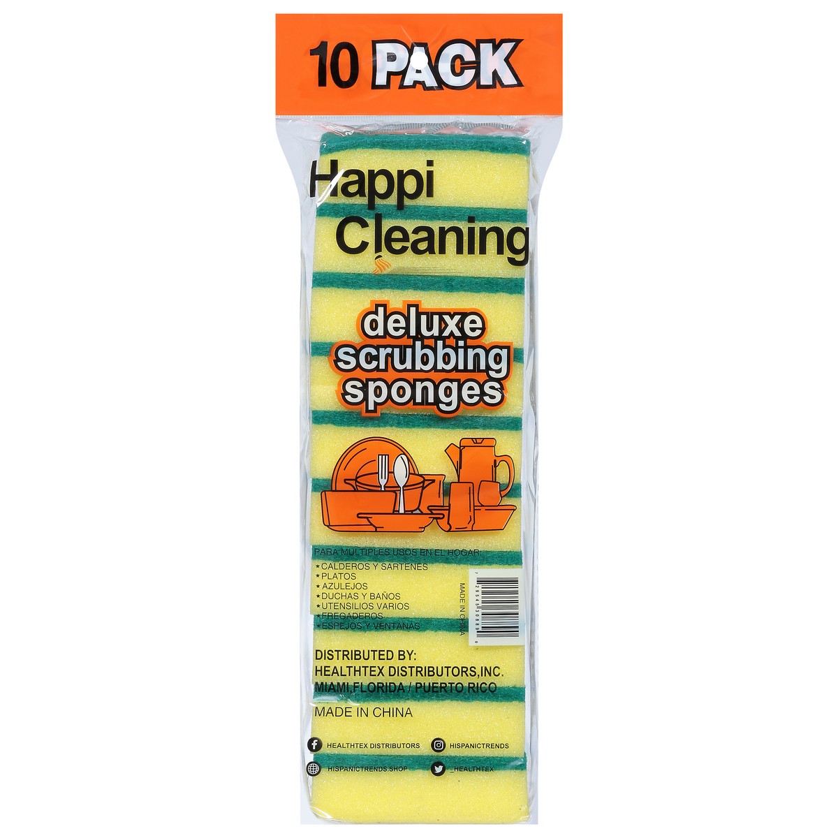 slide 12 of 13, Happi Cleaning Deluxe Scrubbing Sponges 10 ea, 10 ct