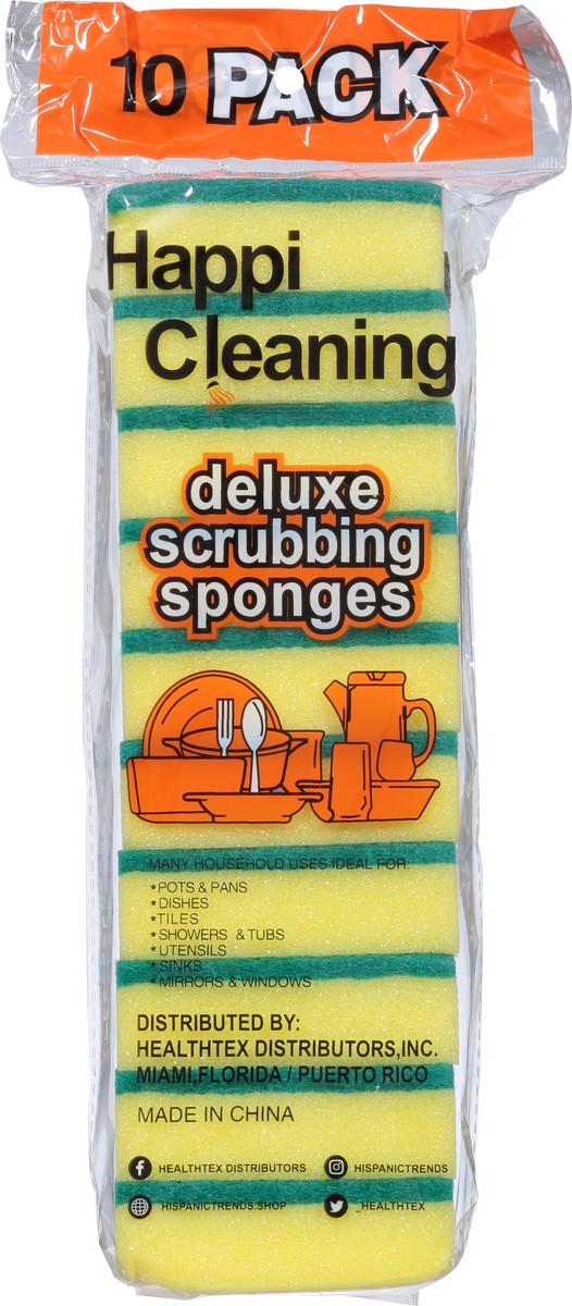 slide 9 of 13, Happi Cleaning Deluxe Scrubbing Sponges 10 ea, 10 ct
