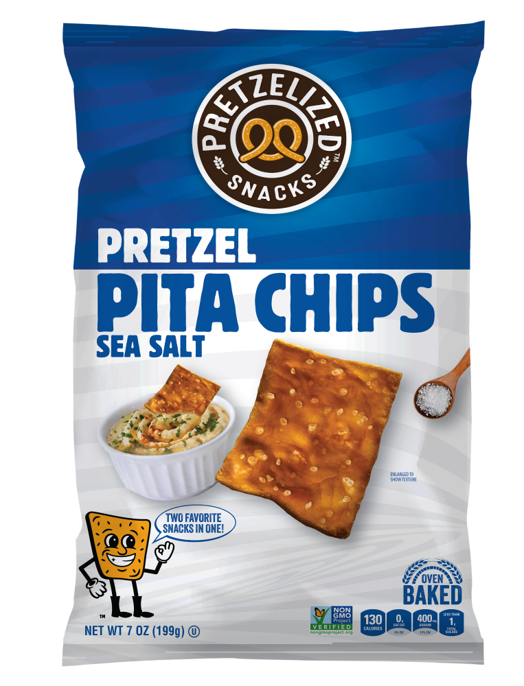 slide 1 of 2, Pretzelized Snacks Pretzel Sea Salt Pita Chips 7 oz, 7 oz
