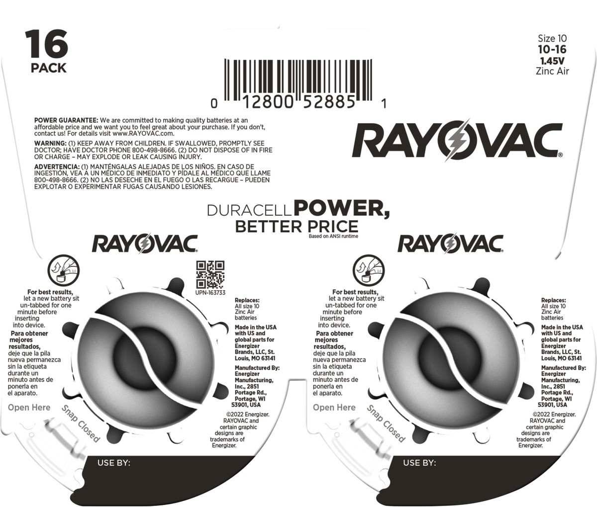 slide 3 of 3, Rayovac Size 10 Hearing Aid Battery - 16pk, 16 ct