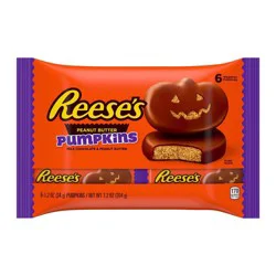 Reese's Milk Chocolate Peanut Butter Pumpkins, Halloween Candy Packs, 1.2 oz (6 Count)