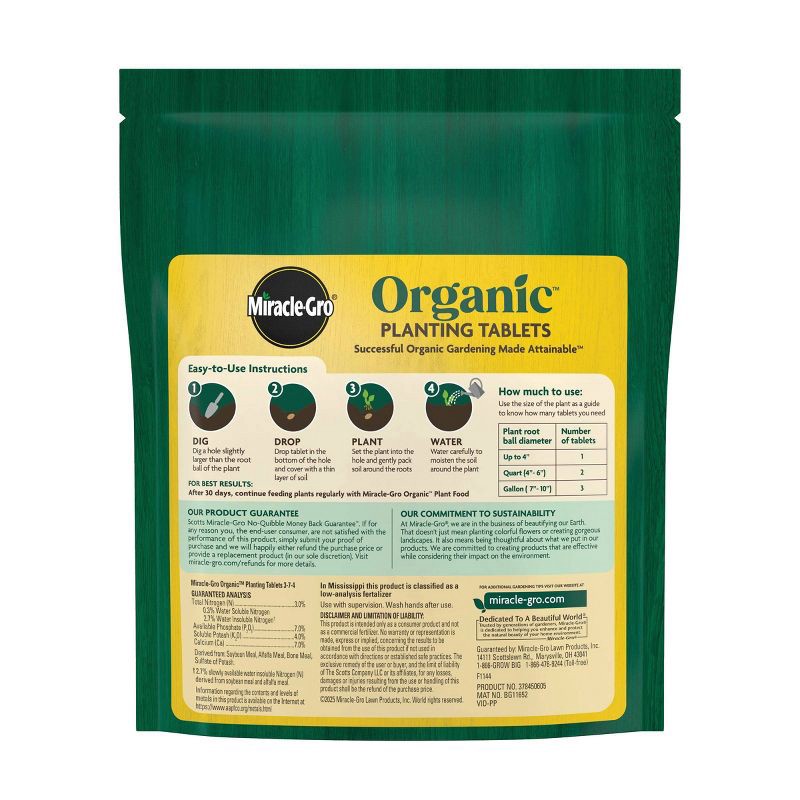slide 2 of 12, Miracle-Gro Organic Tablet Fertilizer 5.64oz, 5.64 oz