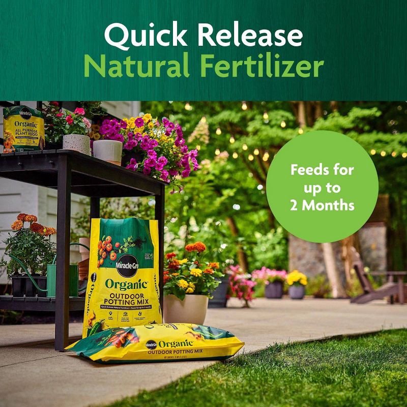 slide 4 of 10, Miracle-Gro Organic Outdoor Mix 3lbs Potting Soil, 3 lb