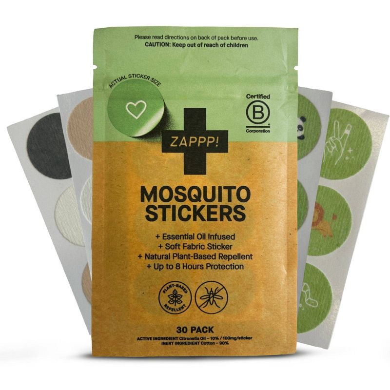 slide 1 of 7, ZAPPP! Mosquito Repellent Stickers - Natural, Safe, DEET-Free Protection 30pk, 30 ct