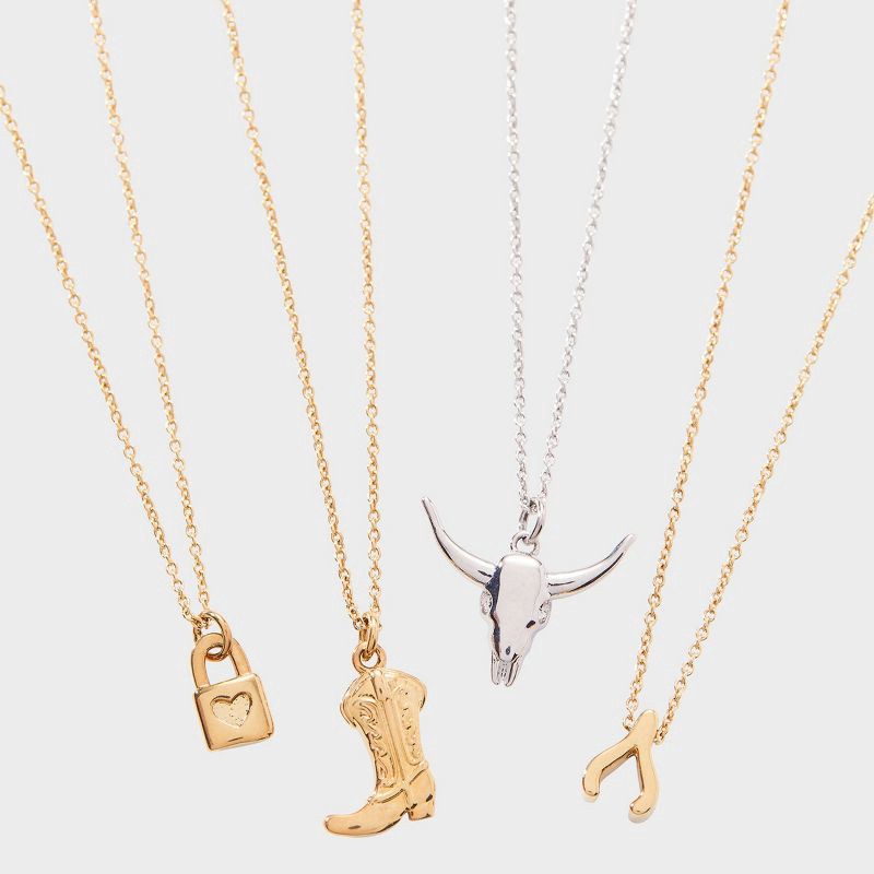 slide 3 of 6, Tiny Tags 14K Gold Ion Plated Cowboy Boot Necklace - Gold, 1 ct
