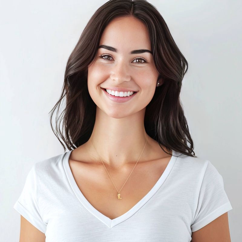 slide 5 of 6, Tiny Tags 14K Gold Ion Plated Cowboy Boot Necklace - Gold, 1 ct