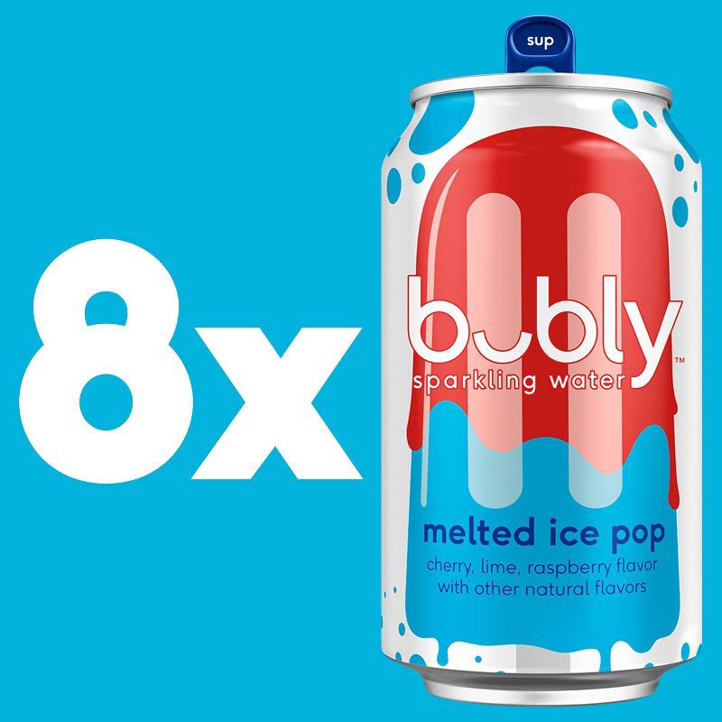 slide 2 of 6, bubly Melted Ice Pop Sparkling Water - 8pk/12 fl oz Cans, 8 ct; 12 fl oz