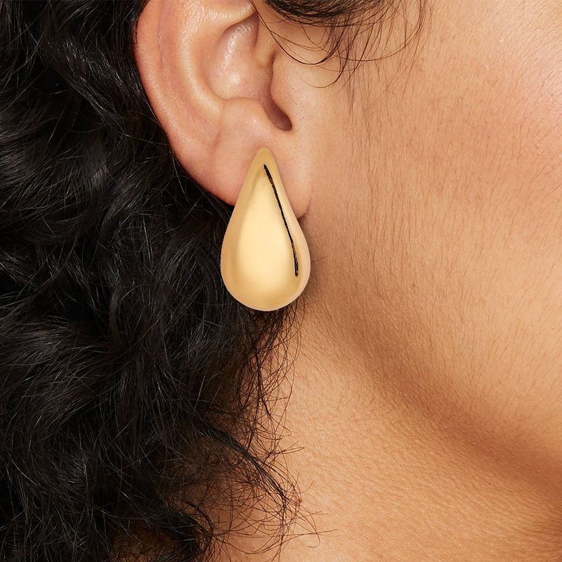 slide 2 of 3, Thick Teardrop Earrings - A New Day™ Gold: Statement Pear Shape, Hypoallergenic, Nickel-Free Metal, 1.25" Length, 1 ct