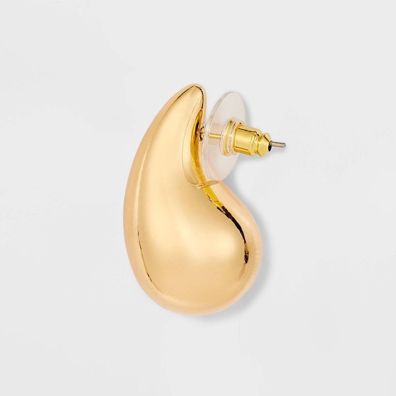 slide 3 of 3, Thick Teardrop Earrings - A New Day™ Gold: Statement Pear Shape, Hypoallergenic, Nickel-Free Metal, 1.25" Length, 1 ct