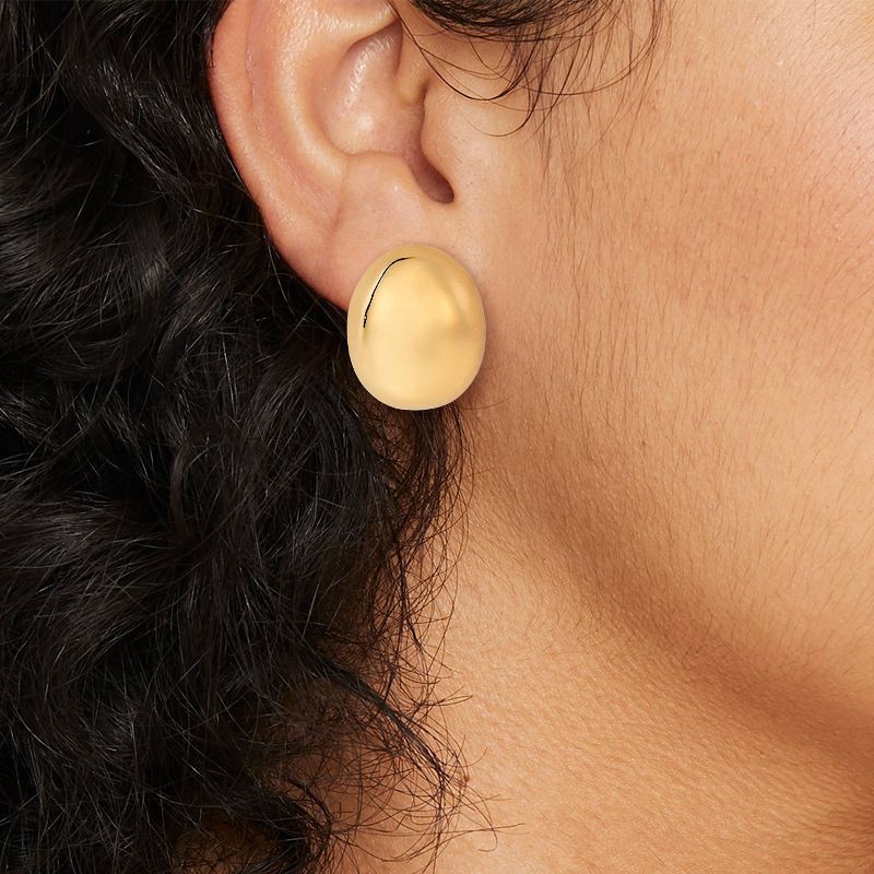 slide 2 of 3, Post Polished Domed Earrings - A New Day™ Gold: Hypoallergenic Statement Jewelry, 1 ct