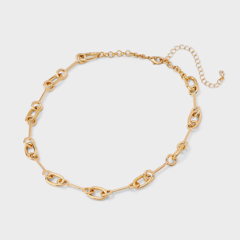 slide 3 of 4, All Around Rolo Chain Necklace - A New Day™ Gold: Nickel-Free Metal, Lobster Claw Clasp, 16" Length, Chain Style, 1 ct