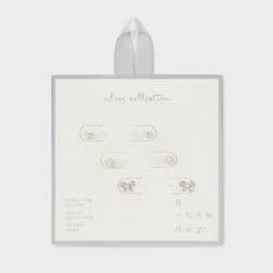 Cubic Zirconia with Glass Pearl Bow Earring Set 3pc - A New Day™ Silver: Polished Stud Earrings, Fashion Accessory