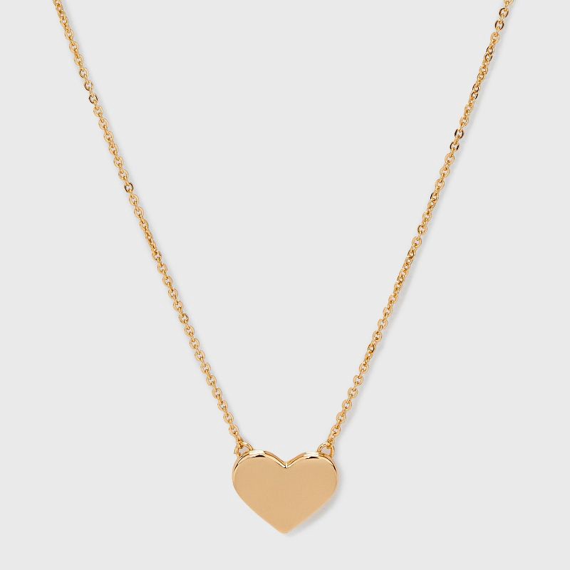 slide 1 of 4, Valentines Heart Pendant Necklace - A New Day™ Gold: Nickel-Free Metal, Lobster Claw Clasp, 16 Length", 1 ct