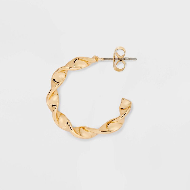 slide 2 of 2, Multi Earring Set with Mother of Pearl & Faux Opal Set 8pc - Universal Thread™ Gold: Nickel-Free Metal, Hoop & Stud, 8 ct