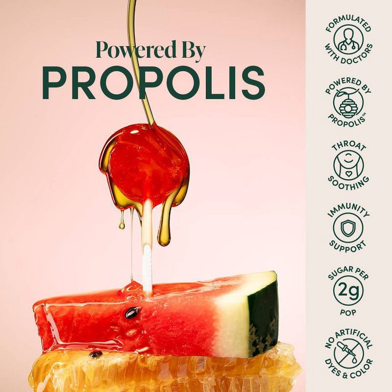 slide 3 of 6, Beekeepers Naturals Kids' Propolis Immune Support Lollipops - Watermelon - 15ct, 15 ct
