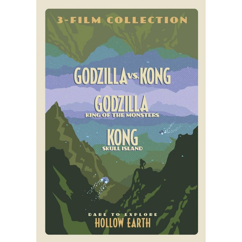 slide 1 of 1, Warner Home Video Godzilla Vs Kong/Godzilla: King of the Monsters/Kong:Skull Island 3-Film Bundle (Travel Poster) (DVD), 1 ct