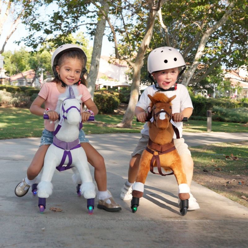 slide 12 of 17, Power Pony Push Riding Toy - Crystal: Steel Pedal & Push, 3+ Years, 100 lb Capacity, 100 lb