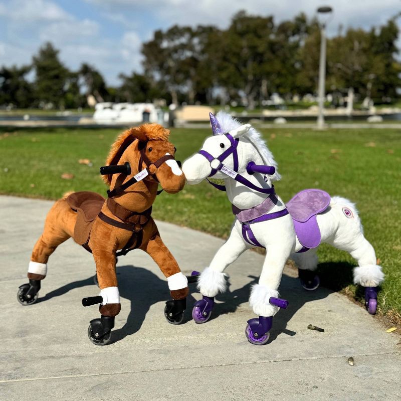 slide 14 of 17, Power Pony Push Riding Toy - Crystal: Steel Pedal & Push, 3+ Years, 100 lb Capacity, 100 lb