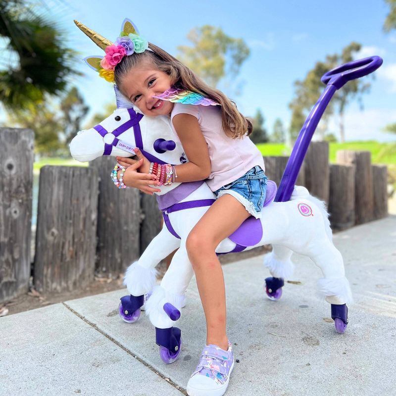 slide 4 of 17, Power Pony Push Riding Toy - Crystal: Steel Pedal & Push, 3+ Years, 100 lb Capacity, 100 lb