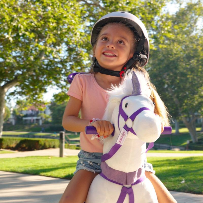 slide 11 of 17, Power Pony Push Riding Toy - Crystal: Steel Pedal & Push, 3+ Years, 100 lb Capacity, 100 lb