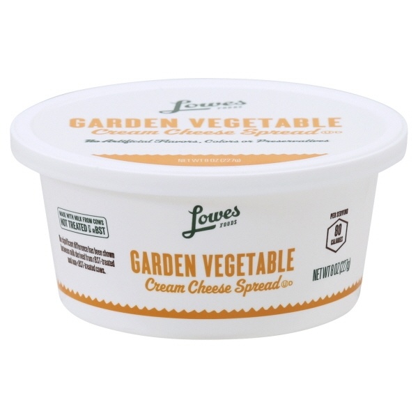 slide 1 of 1, Lowes Foods Cream Cheese Spread Garden Vegetable Tub, 8 oz