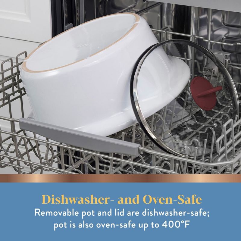 slide 6 of 6, Crock-Pot 6qt Cook & Carry Programmable Slow Cooker Ceramic Lambrusco Red: 3 Settings, Dishwasher-Safe Parts, 210W, 6 qt