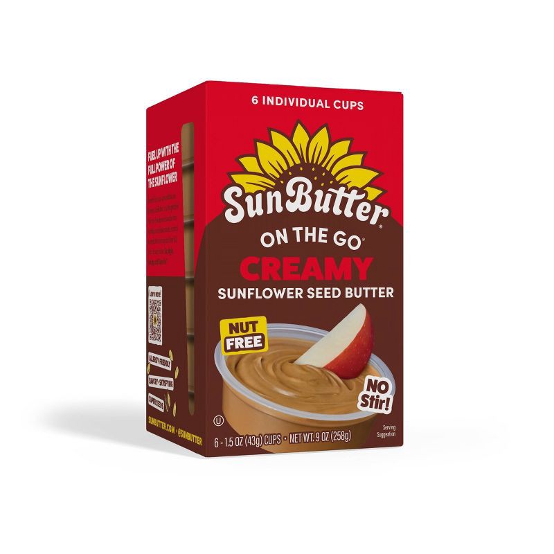 slide 1 of 5, Sunbutter On the Go Cups Creamy Sunflower Spread - 9oz/6ct, 6 ct; 9 oz
