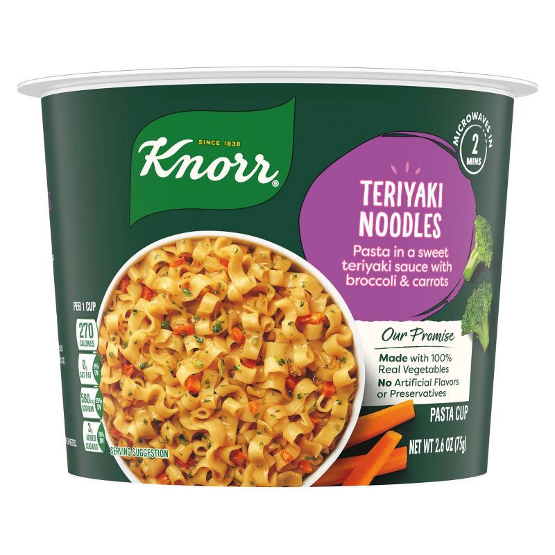 slide 2 of 6, Knorr Teriyaki Noodles Pasta Cup 2.6oz, 2.6 oz