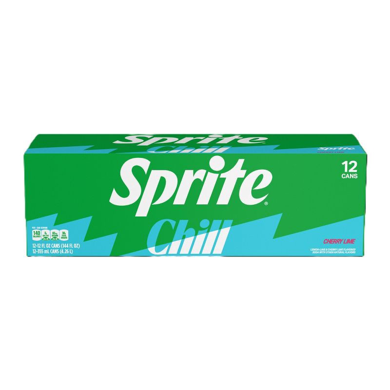 slide 3 of 6, Sprite Chill Cherry Lime Natural Flavor Soda - 12pk/12 fl oz Cans, 12 ct; 12 fl oz