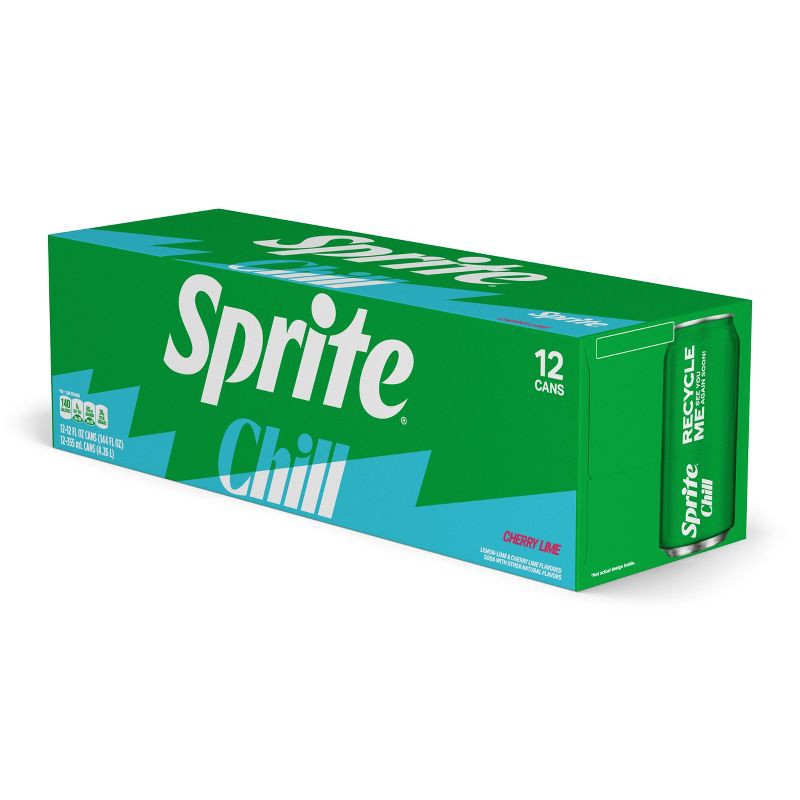 slide 5 of 6, Sprite Chill Cherry Lime Natural Flavor Soda - 12pk/12 fl oz Cans, 12 ct; 12 fl oz