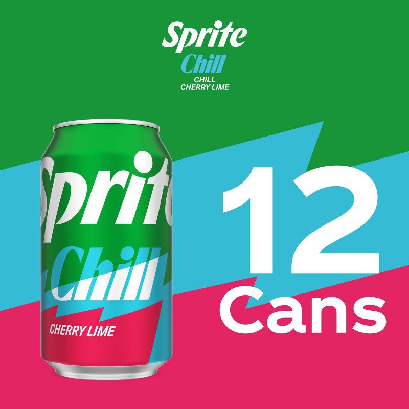 slide 6 of 7, Sprite Chill Cherry Lime Natural Flavor Soda - 12pk/12 fl oz Cans, 12 ct; 12 fl oz