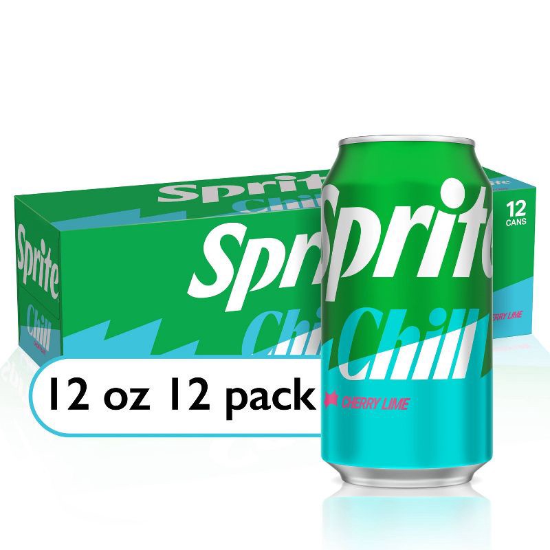 slide 1 of 6, Sprite Chill Cherry Lime Natural Flavor Soda - 12pk/12 fl oz Cans, 12 ct; 12 fl oz