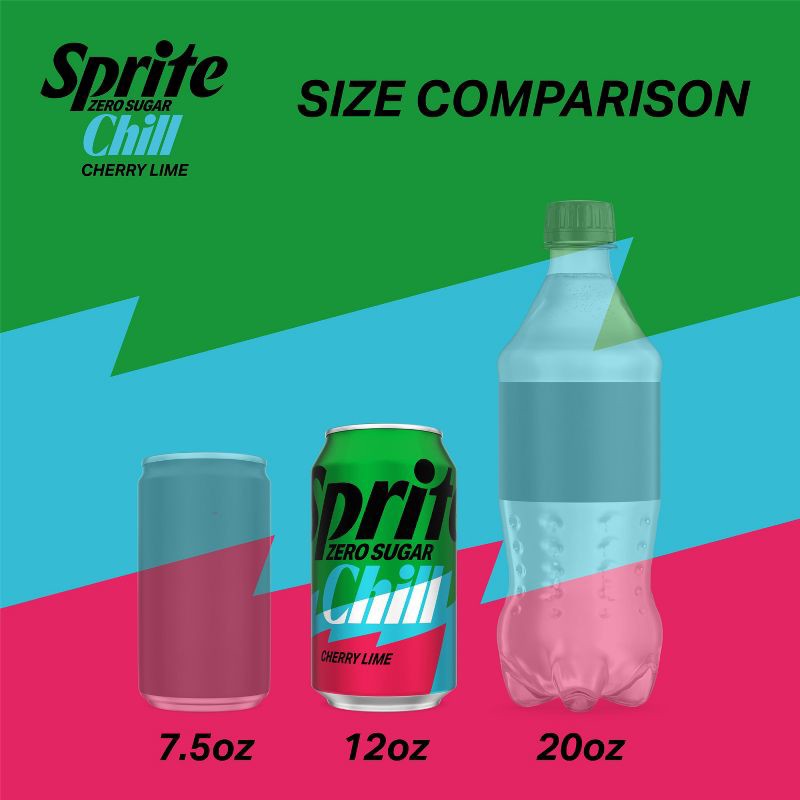 slide 5 of 6, Sprite Zero Chill Cherry Lime Natural Flavor Soda - 12pk/12 fl oz Cans, 12 ct; 12 fl oz