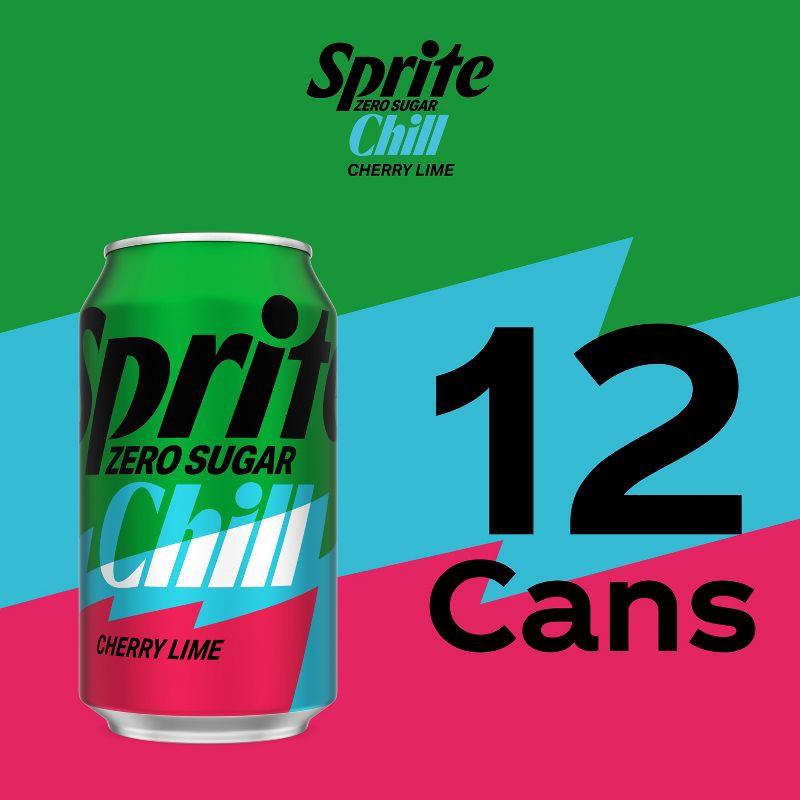 slide 6 of 6, Sprite Zero Chill Cherry Lime Natural Flavor Soda - 12pk/12 fl oz Cans, 12 ct; 12 fl oz