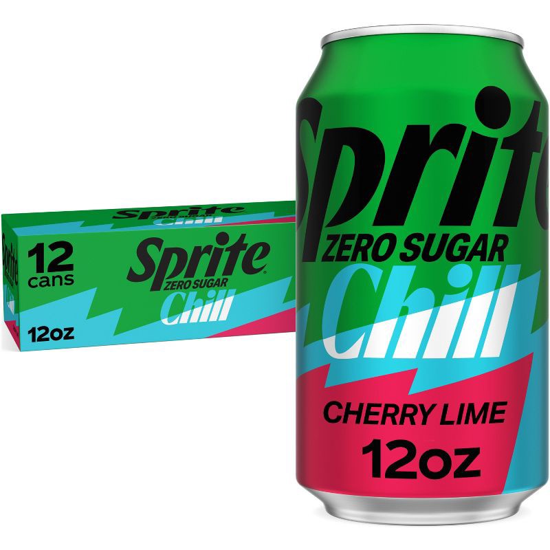 slide 1 of 6, Sprite Zero Chill Cherry Lime Natural Flavor Soda - 12pk/12 fl oz Cans, 12 ct; 12 fl oz