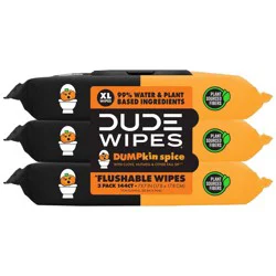 Dude Wipes Dumpkin Spice Flushable Wipes - 3pk/144ct
